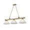 Z-Lite Cordon 3 Light Billiard, Rubbed Brass & White Linen 2306-3RB-AWL14 - alternate 1